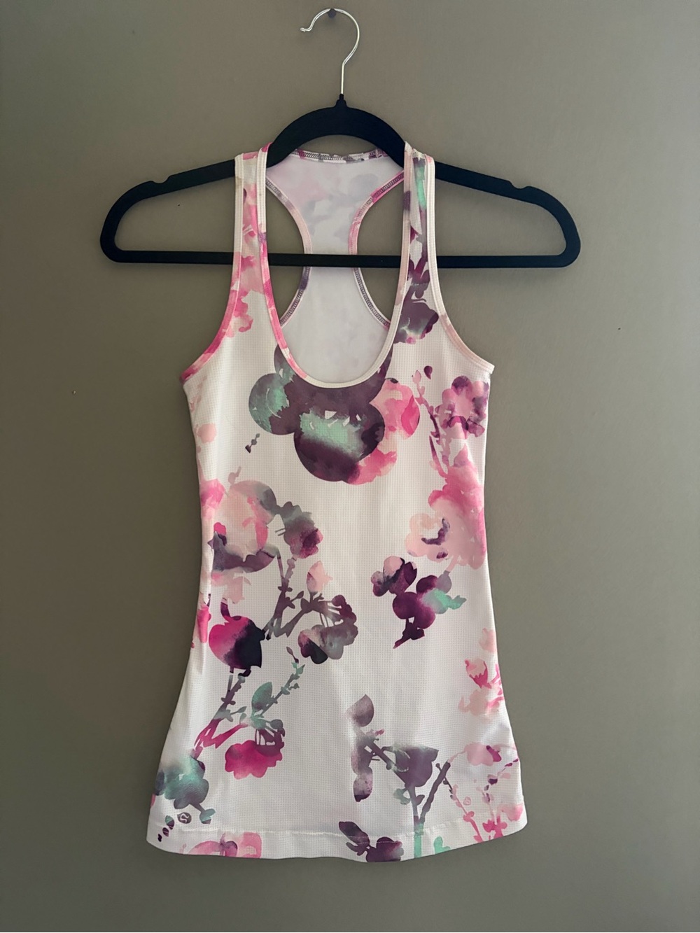 Lululemon Tank Top Cool Racerback Blurred Blossoms Multi Color Floral Athletic